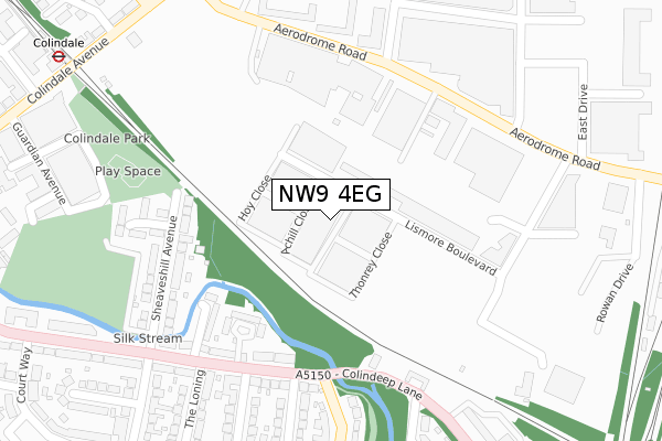 NW9 4EG map - large scale - OS Open Zoomstack (Ordnance Survey)