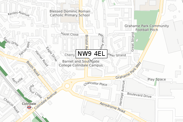NW9 4EL map - large scale - OS Open Zoomstack (Ordnance Survey)