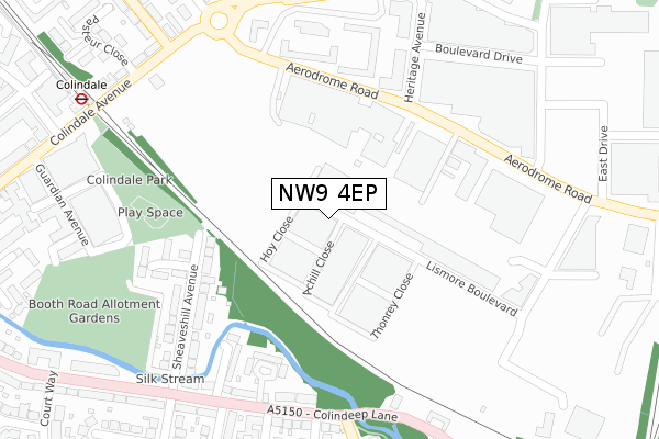 NW9 4EP map - large scale - OS Open Zoomstack (Ordnance Survey)