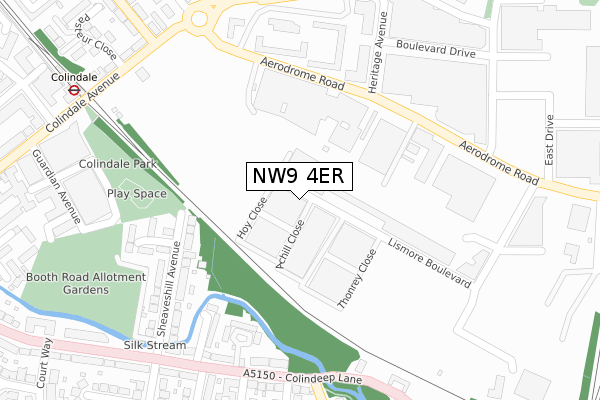 NW9 4ER map - large scale - OS Open Zoomstack (Ordnance Survey)