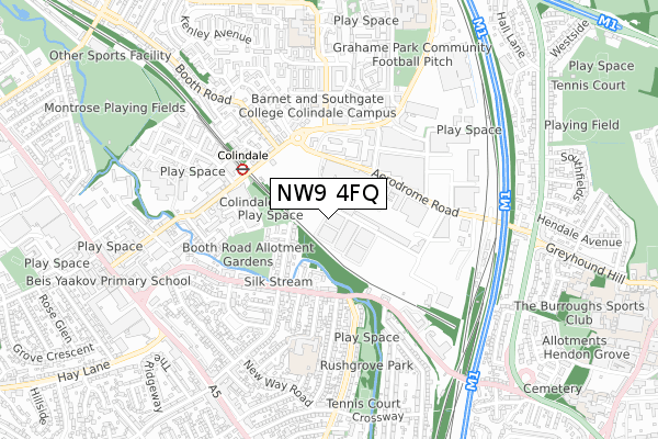 NW9 4FQ map - small scale - OS Open Zoomstack (Ordnance Survey) NW9 4FQ map - small scale - OS Open Zoomstack (Ordnance Survey)