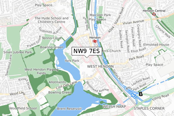 NW9 7ES map - small scale - OS Open Zoomstack (Ordnance Survey) NW9 7ES map - small scale - OS Open Zoomstack (Ordnance Survey)