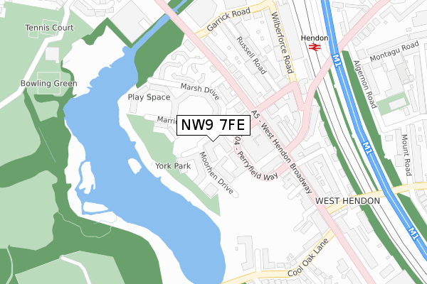 NW9 7FE map - large scale - OS Open Zoomstack (Ordnance Survey)