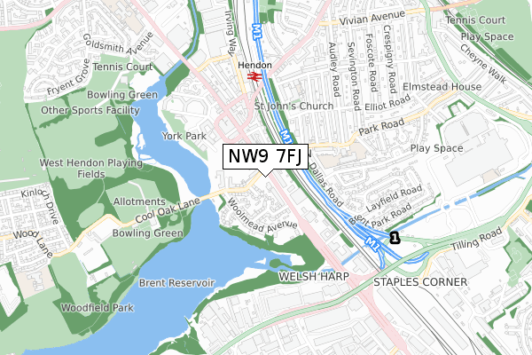 NW9 7FJ map - small scale - OS Open Zoomstack (Ordnance Survey) NW9 7FJ map - small scale - OS Open Zoomstack (Ordnance Survey)