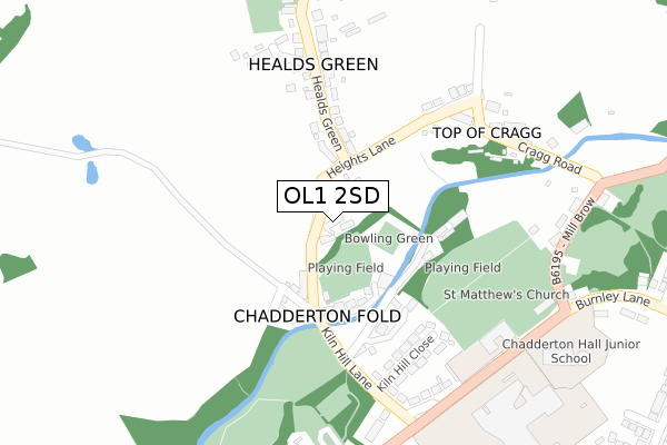 OL1 2SD map - large scale - OS Open Zoomstack (Ordnance Survey)