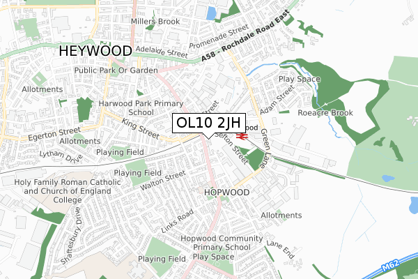 OL10 2JH map - small scale - OS Open Zoomstack (Ordnance Survey) OL10 2JH map - small scale - OS Open Zoomstack (Ordnance Survey)