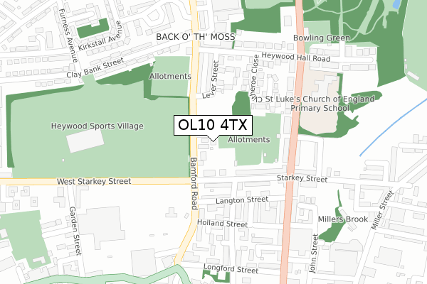 OL10 4TX map - large scale - OS Open Zoomstack (Ordnance Survey) OL10 4TX map - large scale - OS Open Zoomstack (Ordnance Survey)