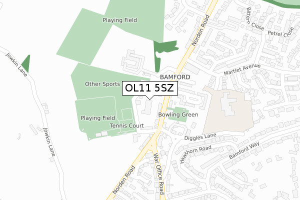 OL11 5SZ map - large scale - OS Open Zoomstack (Ordnance Survey) OL11 5SZ map - large scale - OS Open Zoomstack (Ordnance Survey)