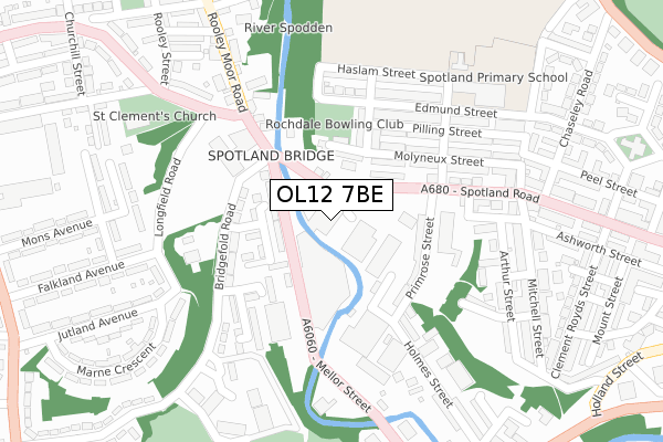 OL12 7BE map - large scale - OS Open Zoomstack (Ordnance Survey) OL12 7BE map - large scale - OS Open Zoomstack (Ordnance Survey)