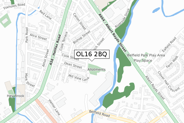 OL16 2BQ map - large scale - OS Open Zoomstack (Ordnance Survey) OL16 2BQ map - large scale - OS Open Zoomstack (Ordnance Survey)