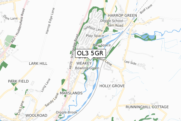 OL3 5GR map - small scale - OS Open Zoomstack (Ordnance Survey) OL3 5GR map - small scale - OS Open Zoomstack (Ordnance Survey)