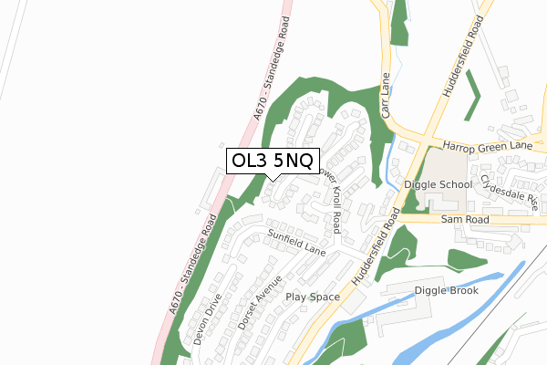 OL3 5NQ map - large scale - OS Open Zoomstack (Ordnance Survey)