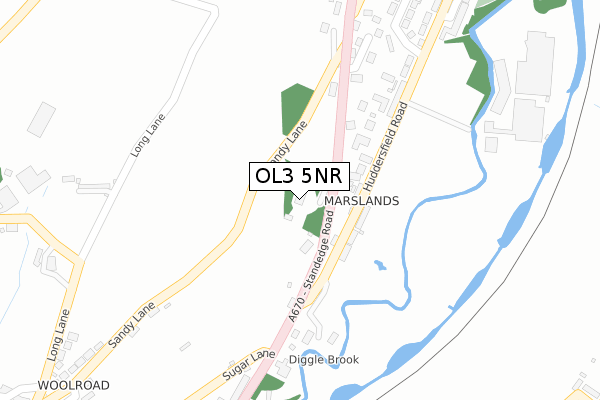 OL3 5NR map - large scale - OS Open Zoomstack (Ordnance Survey)