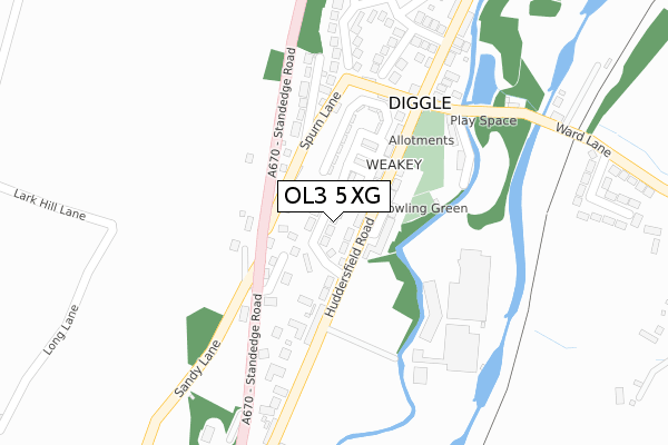 OL3 5XG map - large scale - OS Open Zoomstack (Ordnance Survey)
