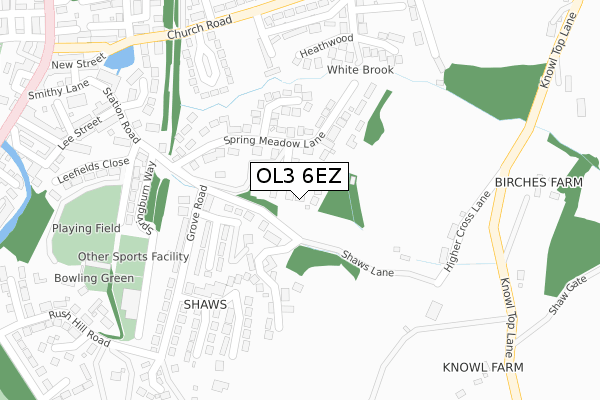 OL3 6EZ map - large scale - OS Open Zoomstack (Ordnance Survey)