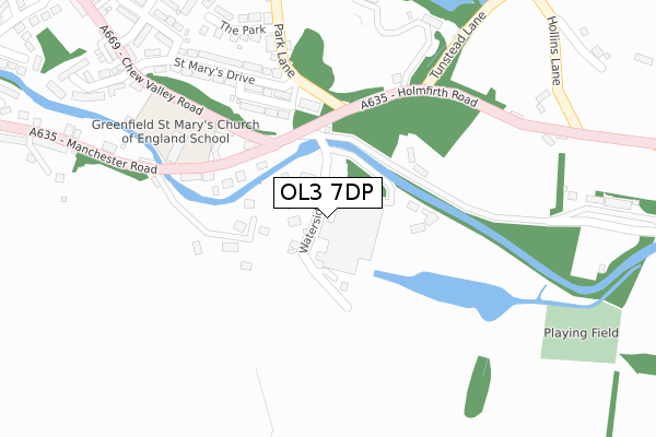 OL3 7DP map - large scale - OS Open Zoomstack (Ordnance Survey)