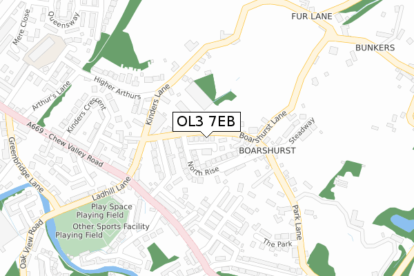 OL3 7EB map - large scale - OS Open Zoomstack (Ordnance Survey)