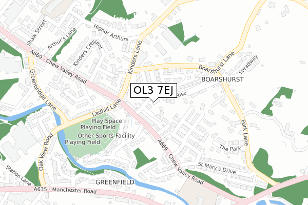 OL3 7EJ map - large scale - OS Open Zoomstack (Ordnance Survey) OL3 7EJ map - large scale - OS Open Zoomstack (Ordnance Survey)