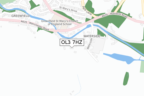 OL3 7HZ map - large scale - OS Open Zoomstack (Ordnance Survey)