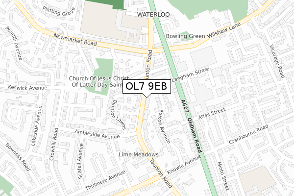 OL7 9EB map - large scale - OS Open Zoomstack (Ordnance Survey) OL7 9EB map - large scale - OS Open Zoomstack (Ordnance Survey)