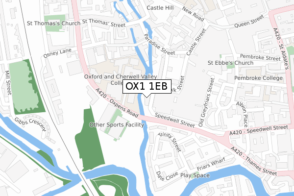 OX1 1EB map - large scale - OS Open Zoomstack (Ordnance Survey)
