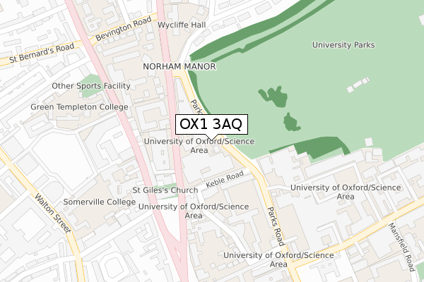 OX1 3AQ map - large scale - OS Open Zoomstack (Ordnance Survey)