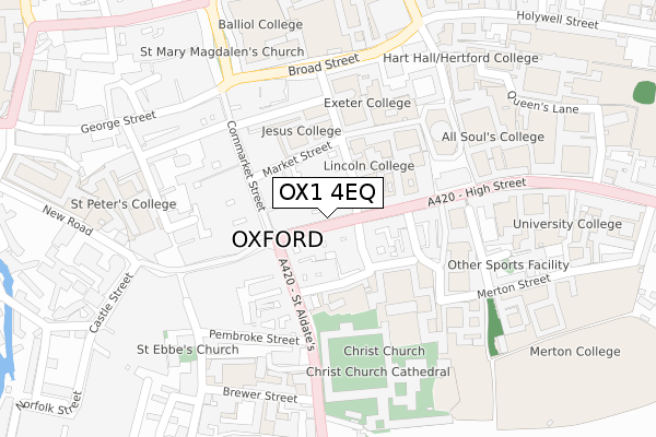 OX1 4EQ map - large scale - OS Open Zoomstack (Ordnance Survey)