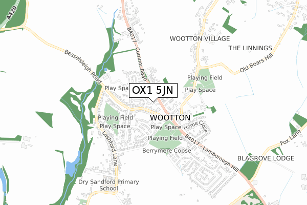 OX1 5JN map - small scale - OS Open Zoomstack (Ordnance Survey) OX1 5JN map - small scale - OS Open Zoomstack (Ordnance Survey)