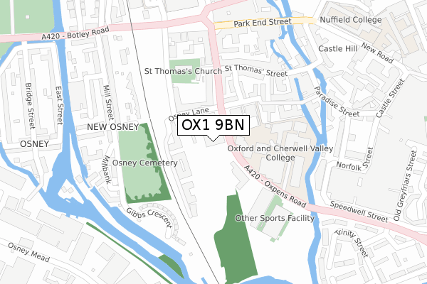 OX1 9BN map - large scale - OS Open Zoomstack (Ordnance Survey) OX1 9BN map - large scale - OS Open Zoomstack (Ordnance Survey)