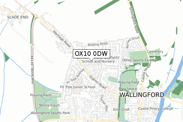 OX10 0DW map - small scale - OS Open Zoomstack (Ordnance Survey)