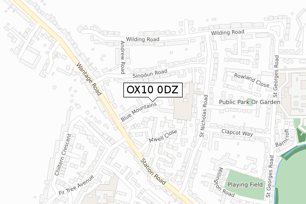 OX10 0DZ map - large scale - OS Open Zoomstack (Ordnance Survey)