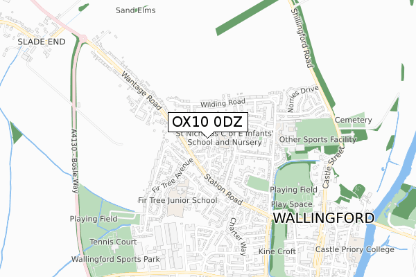 OX10 0DZ map - small scale - OS Open Zoomstack (Ordnance Survey)