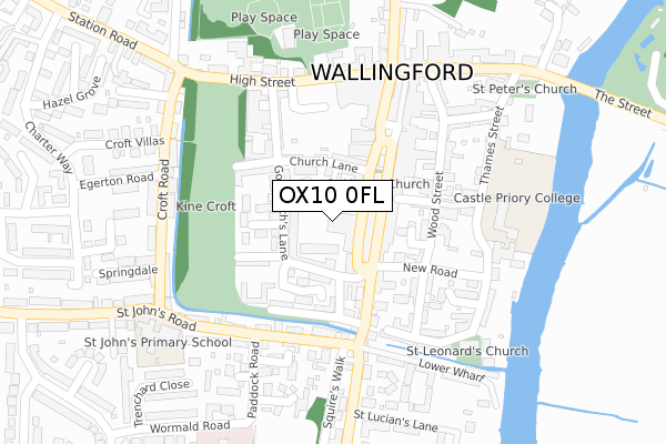OX10 0FL map - large scale - OS Open Zoomstack (Ordnance Survey)