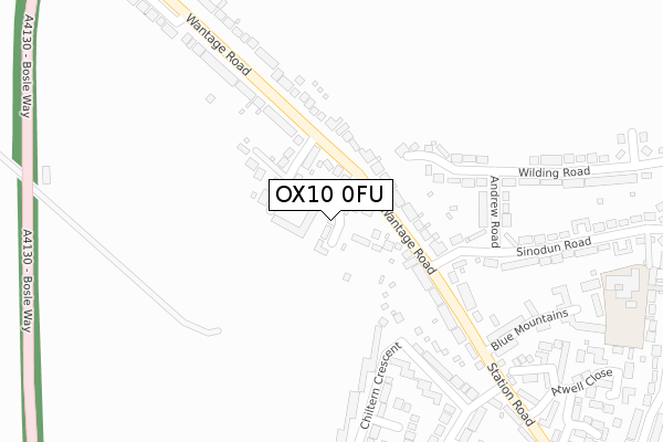 OX10 0FU map - large scale - OS Open Zoomstack (Ordnance Survey)