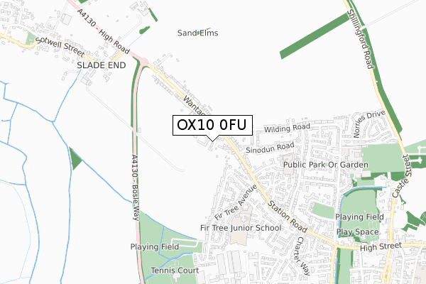 OX10 0FU map - small scale - OS Open Zoomstack (Ordnance Survey)
