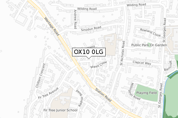 OX10 0LG map - large scale - OS Open Zoomstack (Ordnance Survey)