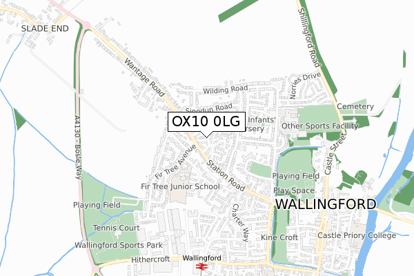 OX10 0LG map - small scale - OS Open Zoomstack (Ordnance Survey)