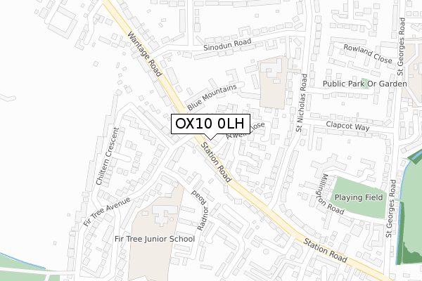 OX10 0LH map - large scale - OS Open Zoomstack (Ordnance Survey)