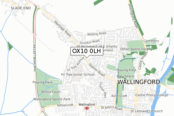 OX10 0LH map - small scale - OS Open Zoomstack (Ordnance Survey)
