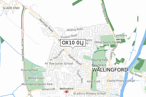 OX10 0LJ map - small scale - OS Open Zoomstack (Ordnance Survey)
