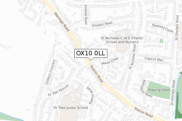 OX10 0LL map - large scale - OS Open Zoomstack (Ordnance Survey)