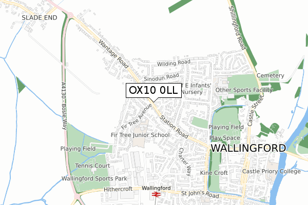 OX10 0LL map - small scale - OS Open Zoomstack (Ordnance Survey)