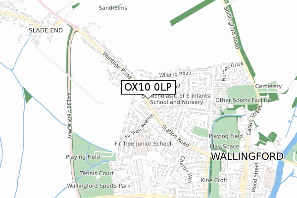 OX10 0LP map - small scale - OS Open Zoomstack (Ordnance Survey)
