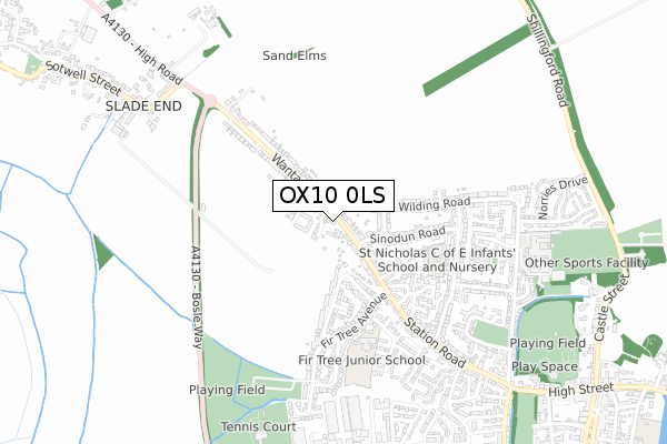 OX10 0LS map - small scale - OS Open Zoomstack (Ordnance Survey)