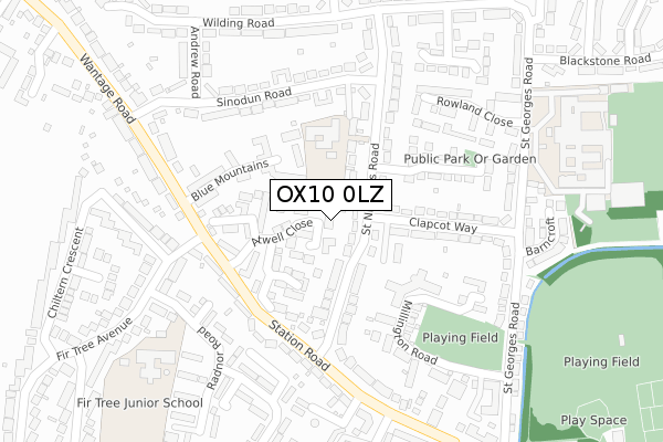 OX10 0LZ map - large scale - OS Open Zoomstack (Ordnance Survey)