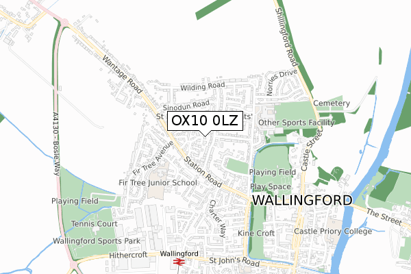 OX10 0LZ map - small scale - OS Open Zoomstack (Ordnance Survey)
