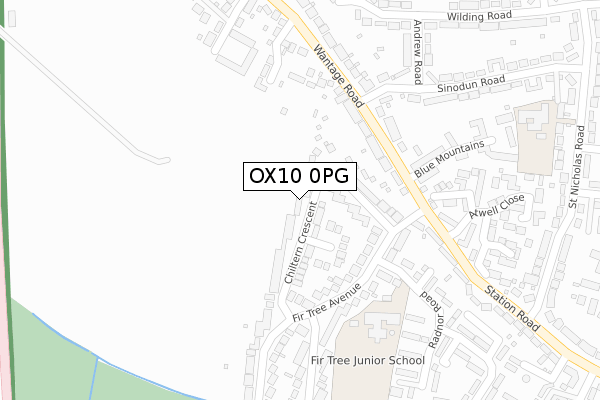 OX10 0PG map - large scale - OS Open Zoomstack (Ordnance Survey)