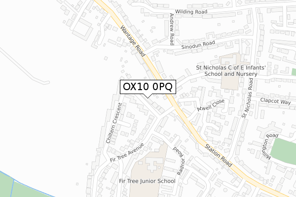 OX10 0PQ map - large scale - OS Open Zoomstack (Ordnance Survey)