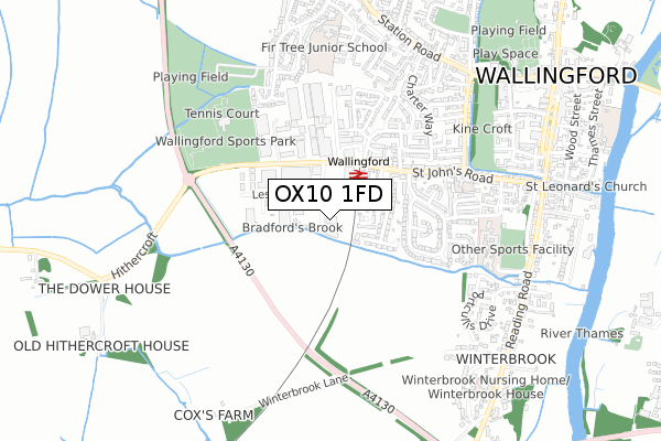 OX10 1FD map - small scale - OS Open Zoomstack (Ordnance Survey) OX10 1FD map - small scale - OS Open Zoomstack (Ordnance Survey)