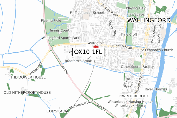 OX10 1FL map - small scale - OS Open Zoomstack (Ordnance Survey) OX10 1FL map - small scale - OS Open Zoomstack (Ordnance Survey)